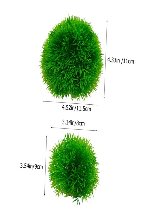 BCOATH Lifelike Aquatic Plants Decorations 2Pcs Fake Water Grass Balls for Fish Tank Aquarium Decors Lightweight Plastic Underwater Crafts for Home and Office - Image 2